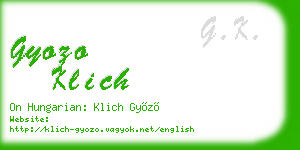 gyozo klich business card